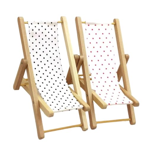 POPETPOP 2Stücke Strandstuhl Hochsimulierte Klappstühle für Puppenhaus Deko Gartenmöbel Accessoires zur Praktischer Fähigkeiten von POPETPOP