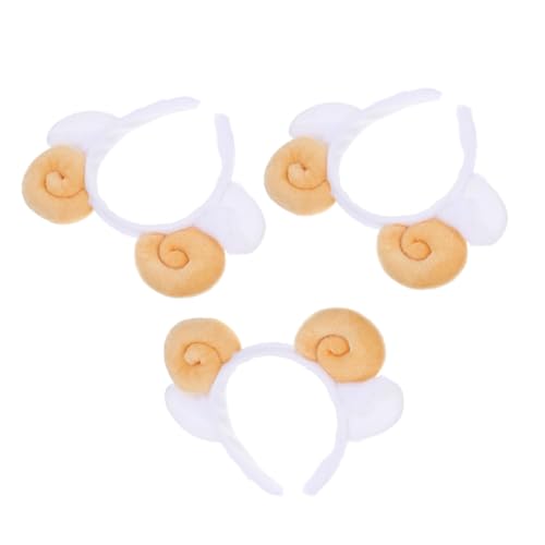 POPETPOP 3 STÜCKE Plüsch Schaf Haarbänder mit Hörnern und Ohren Weiches Stirnband für Damen und Bequemes Kopfband für Halloween Geburtstag Weihnachtsfeier Vielseitiges Kostümzubehör von POPETPOP