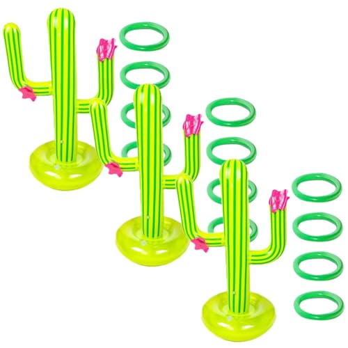 POPETPOP 3 Sets Aufblasbare Kaktus Spielzeuge Wurfspaß Float Und Kinderspielzeug Strand Kaktus Kaktus Wurfring Sommer Strandspielzeug Partyspielzeug Spiel Kaktus Zufällige Farbe von POPETPOP