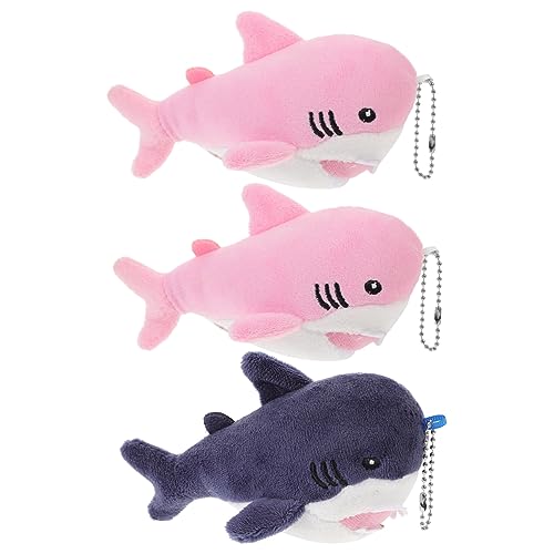 POPETPOP 3 Stück Ästhetische Schlüsselanhänger Dekore Tier Picking Hai Plüsch Ausgestopfte Babytasche Hängende Anhänger Schlüsselanhänger Süße Anhänger Zufällige Farbe von POPETPOP