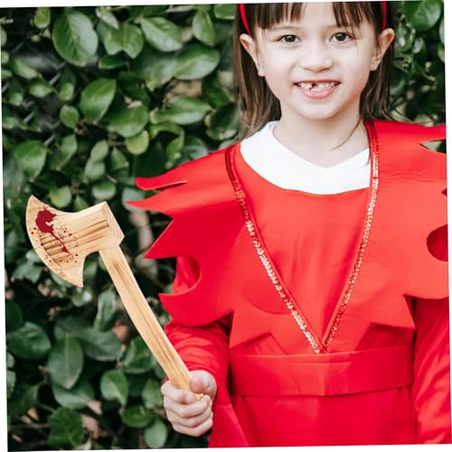 POPETPOP 3 Stück Holzspielzeug Axt Teilig Halloween Requisite Leichtes Holz Kostüm Deko Fake Toy Halloween Mitgebsel von POPETPOP