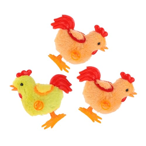 POPETPOP 3 Stück Party-dekorations-Requisiten Kükenspielzeug Küken Springendes Küken Aufziehspielzeug Party Landet Vintage Hähnchenspielzeug Uhrwerk Küken Plüsch von POPETPOP