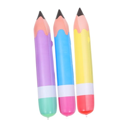 POPETPOP 3 Stück Teiliges Aufblasbares PVC Bleistift Gelb Blau Riesige Schulparty Dekoration Leichte Hängende Classroom Props Lebendige Geburtstagsdeko und Foto Requisite von POPETPOP