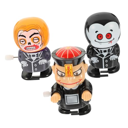 POPETPOP 3 Stück Teiliges Halloween Aufziehspielzeug mit Lustigen Zombie und Vampirmodellen Sicherer Wind Up Funktion als Partygeschenk und Halloween Dekoration von POPETPOP