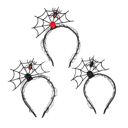 POPETPOP 3 Stück Teiliges Halloween Haarreif aus Spitze mit Spinnennetz Design Dekorative Festival Kopfbedeckung für Damen und Kostümpartys Langlebiges und Praktisches Haaraccessoire POPETPOP 3 Stück Teiliges Halloween Haarreif aus Spitze mit Spinnennetz Design Dekorative Festival Kopfbedeckung für Damen und Kostümpartys Langlebiges und Praktisches Haaraccessoire von POPETPOP