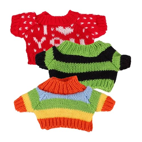 POPETPOP 3 Stück Teiliges Puppenkleidungs mit Weichen Bunten Kuschelpullovern Niedliche Bärenmotive aus Hochwertigem Wollgarn Ersatzkleidung für Stofftiere als für Mädchen POPETPOP 3 Stück Teiliges Puppenkleidungs mit Weichen Bunten Kuschelpullovern Niedliche Bärenmotive aus Hochwertigem Wollgarn Ersatzkleidung für Stofftiere als für Mädchen von POPETPOP