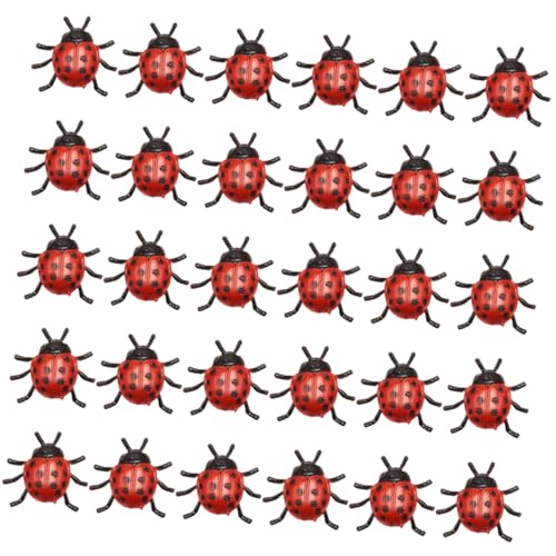 POPETPOP 30 Stück Teiliges Realistische Marienkäfer Modelle aus PVC Lebensecht Gestaltete Insektenspielzeuge für Jungen und Mädchen Dekoration und Gruselige Trickspielzeuge für Halloween von POPETPOP
