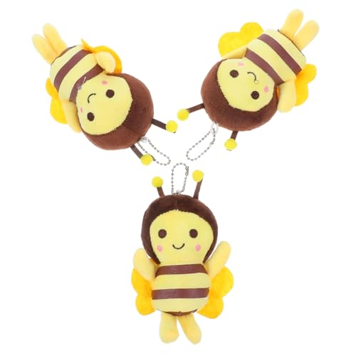 POPETPOP 3Stücke Plüsch Bienen Hängedekoration Süße Bienchen Anhänger für Taschen Rucksäcke und Schlüssel Multifunktionale Ornamente Plüsch für Erwachsene von POPETPOP
