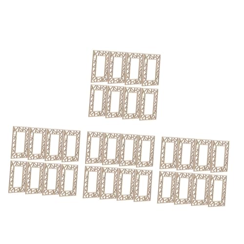 POPETPOP 4 Sätze Winzige Hausfenster Modellbau Materialien Puppenhaus Zubehör DIY-Modellbau Modell Szene Dekoration Miniaturtüren Und -Fenster Moderne Puppenhausmöbel Holz 8 Stück * 4 von POPETPOP