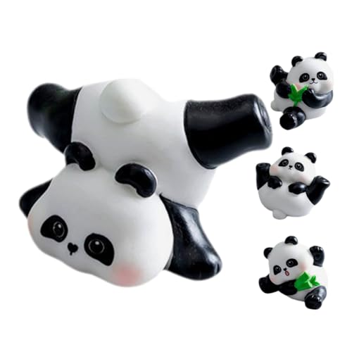 POPETPOP 4 Stück Mikro-landschaftsverzierung Kleine Tierfiguren Mini-panda-figuren Iglu-modellfiguren Panda-cupcake-topper Miniatur-landschaftsdekoration Panda Kuchen Topper Harz von POPETPOP