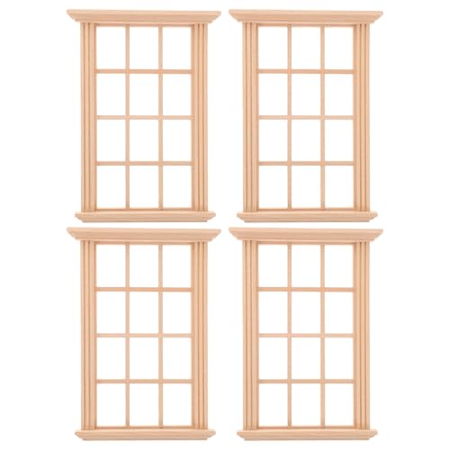 POPETPOP 4 Stück Mini-fensterrahmen aus Holz für Puppenhäuser: Kleines Deko-Accessoire für Modellhäuser im Maßstab 1:12 POPETPOP 4 Stück Mini-fensterrahmen aus Holz für Puppenhäuser: Kleines Deko-Accessoire für Modellhäuser im Maßstab 1:12 von POPETPOP