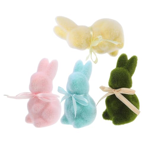 POPETPOP 4stücke Teiliges Von Süßen Mooskaninchenfiguren Für Ostern Flockierte Deko- -Ornamente Für Tisch Und Gartendekoration Grün Gelb Rosa Und Blau POPETPOP 4stücke Teiliges Von Süßen Mooskaninchenfiguren Für Ostern Flockierte Deko- -Ornamente Für Tisch Und Gartendekoration Grün Gelb Rosa Und Blau von POPETPOP