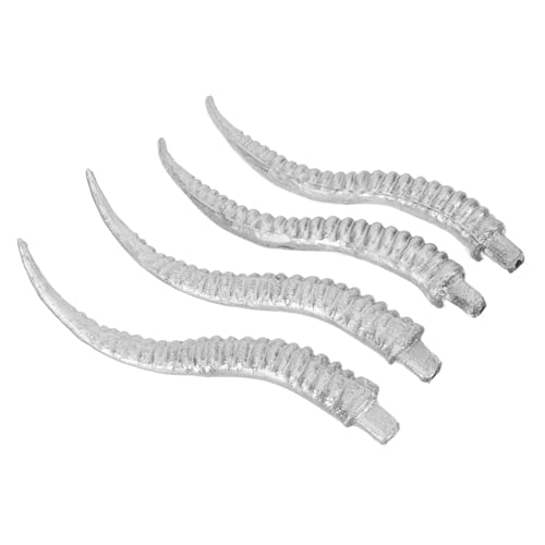 POPETPOP 4 Stück Teiliges DIY Stirnband mit Realistischen Künstlichen Schafshörnern Leichtes Sicheres Material Einzigartiges Gothic Halloween Kostümzubehör für Mottoparty Cosplay und von POPETPOP