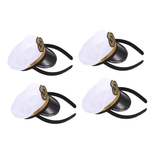 POPETPOP 4 Stück Teiliges Haarreifen mit Maritimem Matrosenhut design Niedliches Bühnenkostüm Haaraccessoire Leichte Bequeme Kopfbedeckung für Party und Aufführung von POPETPOP