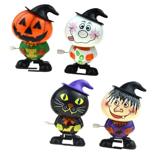 POPETPOP 4 Stück Teiliges Halloween Aufziehspielzeug mit Kürbis Hexe Schwarzer Katze und Geist Windbetriebene Laufspielzeuge für Kreative Party Deko und Scherzartikel Wiederverwendbar und POPETPOP 4 Stück Teiliges Halloween Aufziehspielzeug mit Kürbis Hexe Schwarzer Katze und Geist Windbetriebene Laufspielzeuge für Kreative Party Deko und Scherzartikel Wiederverwendbar und von POPETPOP