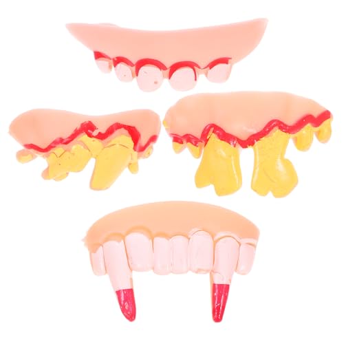 POPETPOP 4 Stück Teiliges Halloween Fake Teeth mit Verschiedenen Lustigen Zahnarten Realistische Cosplay Zahnersatz Requisiten für Party Grusel und Kostüm Dekoration für Horror und POPETPOP 4 Stück Teiliges Halloween Fake Teeth mit Verschiedenen Lustigen Zahnarten Realistische Cosplay Zahnersatz Requisiten für Party Grusel und Kostüm Dekoration für Horror und von POPETPOP