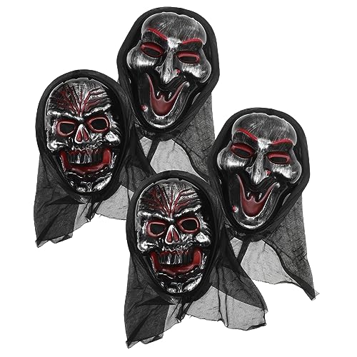 POPETPOP 4 Stück Teiliges Halloween Skelett Masquerade Gruselige Cosplay Masken mit Langem Haar Leichte Kunststoff Masken für Party Bühnenauftritte und Halloween Dekoration POPETPOP 4 Stück Teiliges Halloween Skelett Masquerade Gruselige Cosplay Masken mit Langem Haar Leichte Kunststoff Masken für Party Bühnenauftritte und Halloween Dekoration von POPETPOP
