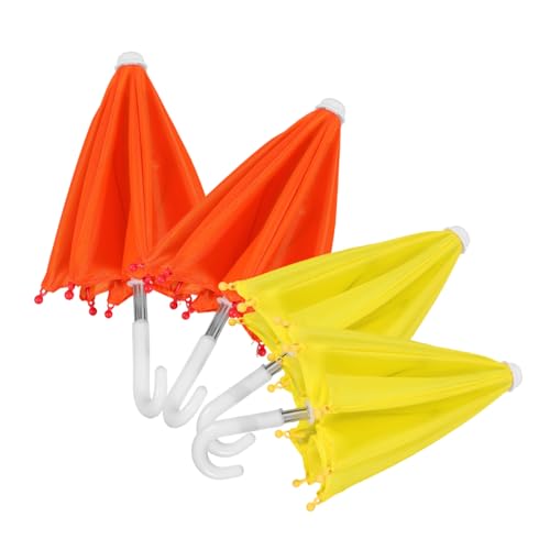 POPETPOP 4 Stück Teiliges Mini Puppen Regenschirm Aufklappbar Dekorativ für Puppen Farbige Sonnenschirme Detailreiche Miniatur Dekoration für Puppenhaus und Fotoszenen von POPETPOP