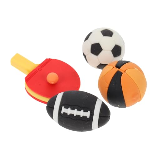 POPETPOP 4 Stück Teiliges Miniatur Sportgeräte mit Fußball Basketball Rugby und Tischtennis Realistische Puppenhaus Dekoration aus Langlebigem Vielseitig als Foto Requisite Zufällige Farbe von POPETPOP