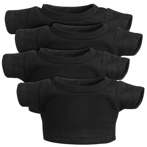 POPETPOP 4 Stück Teiliges Puppen T Shirts aus Gestrickter Baumwolle Kurzärmlige Plüschbär Kleidung Atmungsaktive Weiche Stofftier Oberteile für Kuscheltier von POPETPOP
