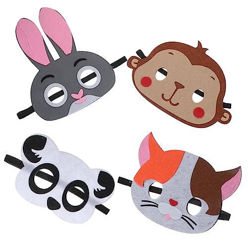 POPETPOP 4 Stück Teiliges Tier Cosplay Masken Bunte Karikaturgesichtsmasken für Halloween Kostüm Partyaccessoires mit Kaninchen Affe Katze Panda Lustig und Auffällig POPETPOP 4 Stück Teiliges Tier Cosplay Masken Bunte Karikaturgesichtsmasken für Halloween Kostüm Partyaccessoires mit Kaninchen Affe Katze Panda Lustig und Auffällig von POPETPOP