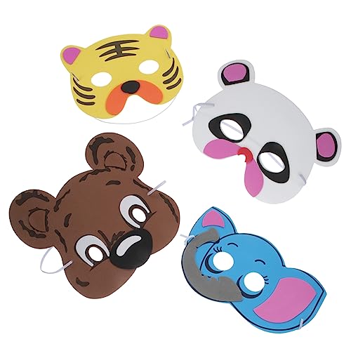 POPETPOP 4 Stück Teiliges Tiermasken aus Bunte Halloween Cosplay Halbgesichtsmasken Robust und Sicher für Karneval Bühnenauftritte Kinderbildung und Faschingspartys POPETPOP 4 Stück Teiliges Tiermasken aus Bunte Halloween Cosplay Halbgesichtsmasken Robust und Sicher für Karneval Bühnenauftritte Kinderbildung und Faschingspartys von POPETPOP
