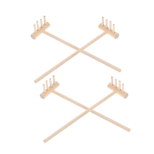 POPETPOP 4 Stücke Mini Holz Rechen Handwerk Für Sand Tisch Micro Landschaft Dekoration Sandkasten Werkzeuge DIY Mini Rechen Miniatur Handwerk Versorgung von POPETPOP
