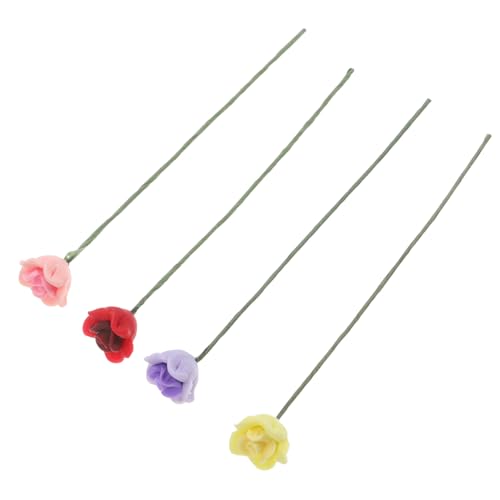 POPETPOP 4Stücke Rosenblumen Kunstblumen für Mini und Puppenhaus Dekoration Langlebig und Realistisch für Landschaftsmodelle und Kreative Projekte POPETPOP 4Stücke Rosenblumen Kunstblumen für Mini und Puppenhaus Dekoration Langlebig und Realistisch für Landschaftsmodelle und Kreative Projekte von POPETPOP