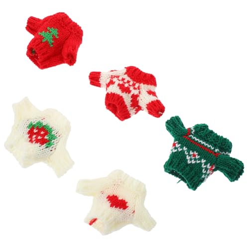 POPETPOP 5 Stck Teiliges Puppen Strickpullover Winterliche Kleidungswechsel für Mädchenpuppen Dekorative Weiche und Bequeme Outfits zum Ankleiden Verschiedene Muster für Kreatives Spiel von POPETPOP