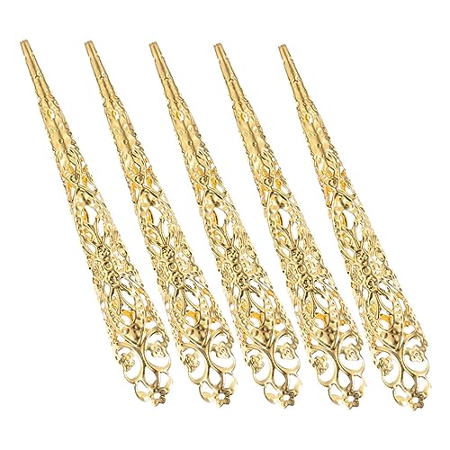 POPETPOP 5 Stück Teiliges Goldfarbene Vampir Fingernagelspitzen Lange Hohl Gestaltete Fingernageldekoration für Halloween Cosplay Geeignet für Damen und Mädchen Elegante Party POPETPOP 5 Stück Teiliges Goldfarbene Vampir Fingernagelspitzen Lange Hohl Gestaltete Fingernageldekoration für Halloween Cosplay Geeignet für Damen und Mädchen Elegante Party von POPETPOP