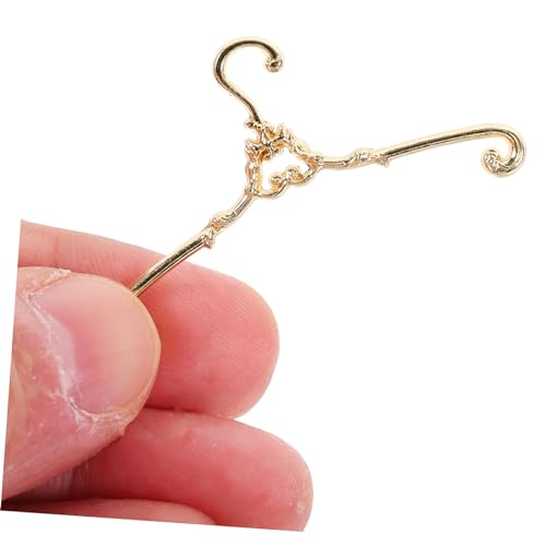 POPETPOP 5 Stück Teiliges Miniatur Puppenbügel aus Metall Vintage Goldfarbene Mini Kleiderbügel für Puppenhaus Praktischer Organizer für Puppenkleidung für Miniatur Schrank und von POPETPOP