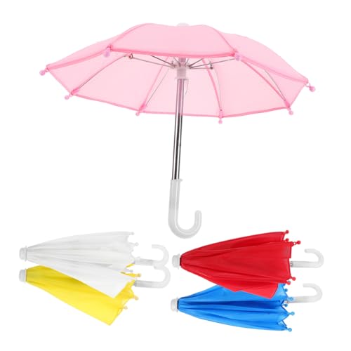 POPETPOP 5 Stück Teiliges Miniatur Puppenhaus Regenschirm Farbenfrohe Mini Dekoration Stilvoller Miniaturschirm für Puppenhaus und Mikro Szene Detailreiche Wetterfeste Accessoires von POPETPOP