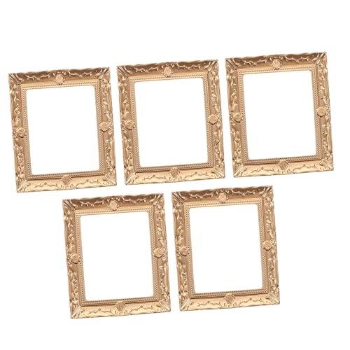 POPETPOP 5 Stück Teiliges Miniatur Resin Bilderrahmen Vintage Kleine Foto und Puppenhaus Deko Vielseitige Mini Bilderrahmen für DIY Modellrahmen und Kreative Bastelideen von POPETPOP