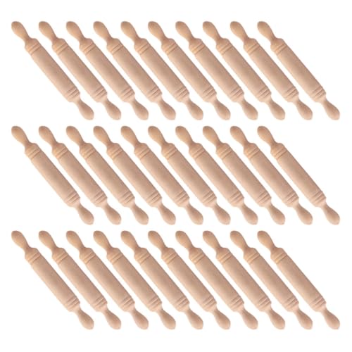 POPETPOP 50 Stück Kleine Nudelhölzer Aus Holz – Simulation Von Nudelholzmodellen Für Puppenhausküche, Backzubehör, Dekoration, Rollenspiel POPETPOP 50 Stück Kleine Nudelhölzer Aus Holz – Simulation Von Nudelholzmodellen Für Puppenhausküche, Backzubehör, Dekoration, Rollenspiel von POPETPOP