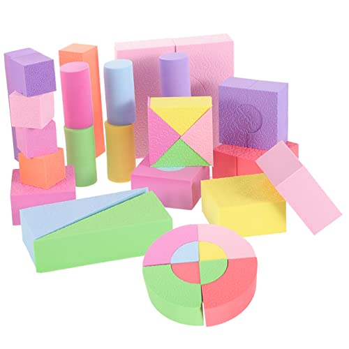 POPETPOP 52Stücke Schaumbausteine Teilig Geometrische Formen für Frühe Bildung für Ab Jahr Fördert Kreative Spielweise und Interaktion Sanfte und Sichere Materialien von POPETPOP
