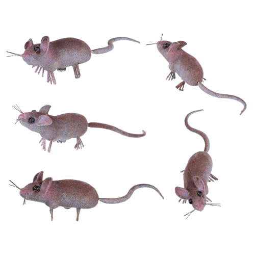 POPETPOP 5Stücke Mini Mäuse Figuren Realistische Gartendekoration für Mikro Landschaften Innen und Außendekoration Geschenkidee für Freunde und Familie von POPETPOP
