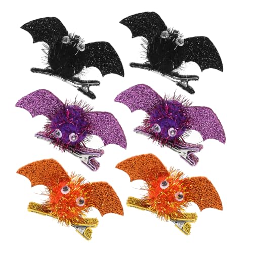 POPETPOP 6 Stck Teiliges Halloween Fledermaus Haarspangen Bunte Flügel Haarklammern Geeignet für Kostümfest Vielseitiger Haarschmuck für Gruselpartys und Themenveranstaltungen von POPETPOP