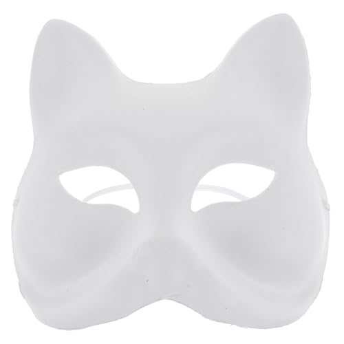 POPETPOP 6 Stück DIY Tiermasken aus Papierrohling Fuchs Gesichtsmaske zum Bemalen Kreative Kostüm Accessoires für Maskerade Karneval für Erwachsene von POPETPOP