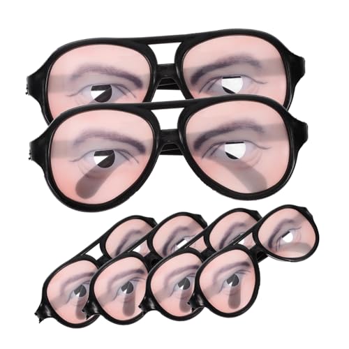 POPETPOP 6 Stück Gläser Brille Requisiten Streich Halloween-Brille-Stütze Trinken fasching brille halloween brille lustige Festival-Requisitenbrille Festival-Prop-Brille Abs Black von POPETPOP