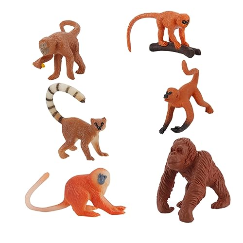 POPETPOP 6 Stück Teiliges Affenmodell PVC Langlebig Realistische Affenfiguren Tierdeko für Lernen und Sammeln POPETPOP 6 Stück Teiliges Affenmodell PVC Langlebig Realistische Affenfiguren Tierdeko für Lernen und Sammeln von POPETPOP