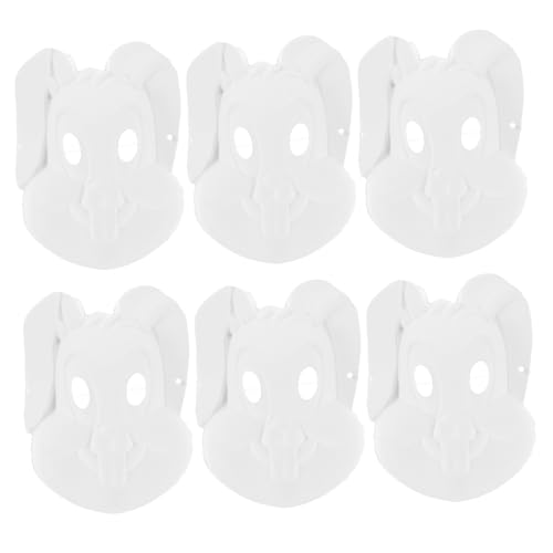POPETPOP 6 Stück Teiliges DIY Hasenmasken zum Bemalen Leere aus Papiermaschee für Elastisches Band Bastelset für Erwachsene für Karneval Ostern Maskerade POPETPOP 6 Stück Teiliges DIY Hasenmasken zum Bemalen Leere aus Papiermaschee für Elastisches Band Bastelset für Erwachsene für Karneval Ostern Maskerade von POPETPOP
