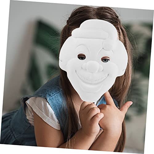 POPETPOP 6 Stück Teiliges DIY Papiermasken zum Bemalen Leichte Faschingsmasken für Sichere Papiermaterial Clown Masken für Karneval Halloween und Kreative Maskenball Dekoration von POPETPOP