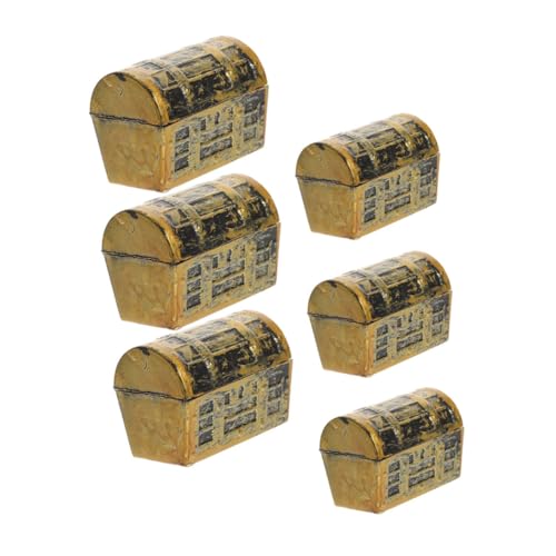 POPETPOP 6 Stück Teiliges Mini Schatztruhen Vintage Piraten Modell Dekoration für Puppenhaus Mikroszene Desktop Decor Realistische Miniatur in Zwei von POPETPOP