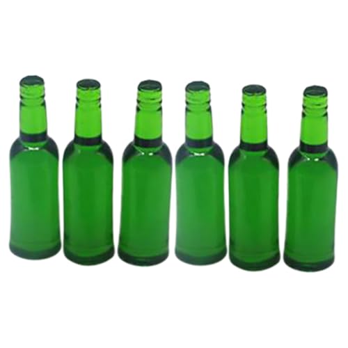 POPETPOP 6 Stück Teiliges Miniatur Bierflaschen aus Resin Detailgetreue Mini Flaschen für Puppenhaus Dekoration Lebendige Miniatur Getränke Accessoires für DIY und Foto Requisiten von POPETPOP