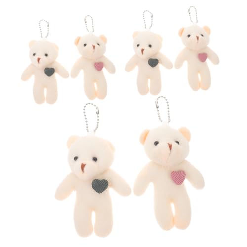 POPETPOP 6 Stück Teiliges Plüsch Bär Schlüsselanhänger Niedlicher Mini Kuscheltier Anhänger für Rucksack Handtasche Praktische Schlüsselhalter Weiches Material Geschenkidee für Erwachsene POPETPOP 6 Stück Teiliges Plüsch Bär Schlüsselanhänger Niedlicher Mini Kuscheltier Anhänger für Rucksack Handtasche Praktische Schlüsselhalter Weiches Material Geschenkidee für Erwachsene von POPETPOP