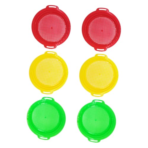 POPETPOP 6 Stück Teiliges Sand Sieb für Robustes Strandspielzeug in Rot Gelb und Grün Handliches Sandsieb für Kreative Strandabenteuer und Gemeinsames im Sandkasten POPETPOP 6 Stück Teiliges Sand Sieb für Robustes Strandspielzeug in Rot Gelb und Grün Handliches Sandsieb für Kreative Strandabenteuer und Gemeinsames im Sandkasten von POPETPOP