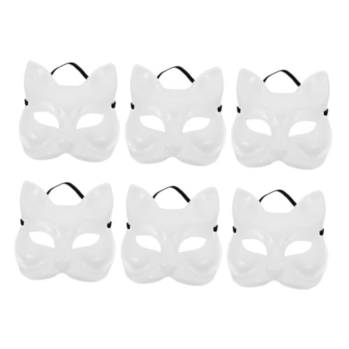 POPETPOP 6 Stück Teiliges Unbemalte Fuchsmasken zum Bemalen Leichte DIY Tiermasken für Cosplay Karneval Halloween und Fasching Komfortable Blanko Masken zum Individuellen Gestalten POPETPOP 6 Stück Teiliges Unbemalte Fuchsmasken zum Bemalen Leichte DIY Tiermasken für Cosplay Karneval Halloween und Fasching Komfortable Blanko Masken zum Individuellen Gestalten von POPETPOP