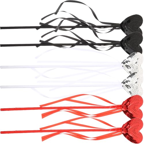 POPETPOP 6 Stück Teiliges mit Glitzernden Roten Herzverzierungen Leichte Vielseitige Fairy Wands für Cosplay Bühnenauftritte Verkleidungsspiele und Partys für Mädchen von POPETPOP