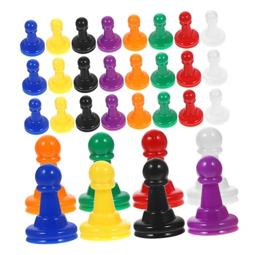 POPETPOP 64 Stück Brettspielstücke Dame Brettspiel Spielmarken Steckspiel Kartenhalter Tabletop-Spiele Zubehör Für Brettspiele Schachspiel Kartenhalter Für Spielkarten Plastik von POPETPOP