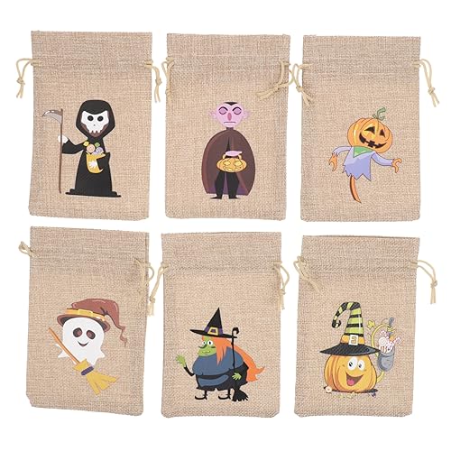 POPETPOP 6Stücke Halloween Geschenktüten Kordelzug Wiederverwendbare Trick oder Treat Taschen für Partys Süßigkeiten und Kleine POPETPOP 6Stücke Halloween Geschenktüten Kordelzug Wiederverwendbare Trick oder Treat Taschen für Partys Süßigkeiten und Kleine von POPETPOP
